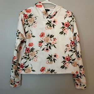 Cropped hoodie. Justify. Floral. Small . Very good condition. Soft